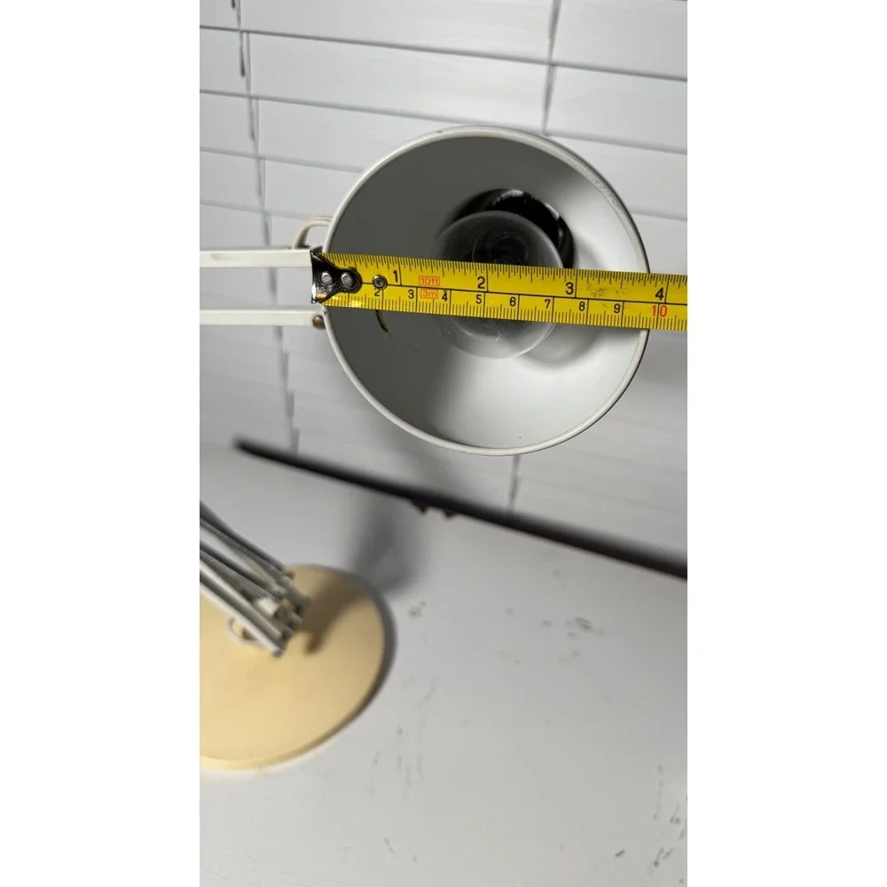 Vintage MCM LUXO Desk Lamp Industrial White w/ Base* TESTED Pixar